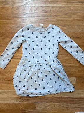 Carter's Light Gray Dress with Navy Star Print
